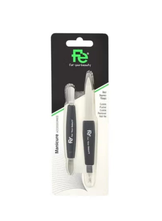 Fe manicure 2pcs cuticle pusher +cuticle remover